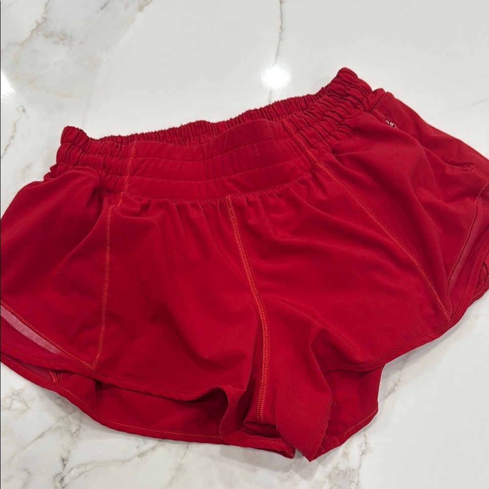 Lululemon Athletica Vibrant Red Athletic Shorts
